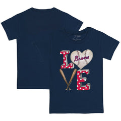 Atlanta Braves Tiny Turnip Youth Baseball Love T-Shirt - Navy