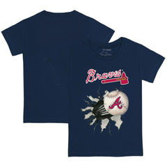 Atlanta Braves Tiny Turnip Youth Baseball Tear T-Shirt - Navy