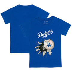 Los Angeles Dodgers Tiny Turnip Youth Baseball Tear T-Shirt - Royal