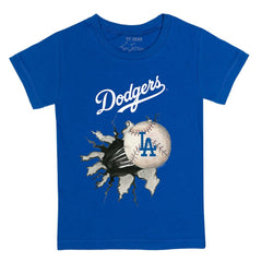 Los Angeles Dodgers Tiny Turnip Youth Baseball Tear T-Shirt - Royal