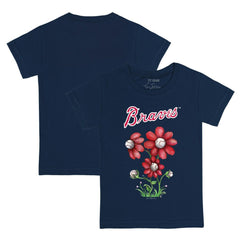 Atlanta Braves Tiny Turnip Youth Blooming Baseballs T-Shirt - Navy