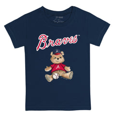 Atlanta Braves Tiny Turnip Youth Teddy Boy T-Shirt - Navy