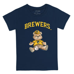 Milwaukee Brewers Tiny Turnip Youth Teddy Boy T-Shirt - Navy