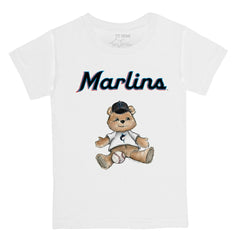 Miami Marlins Tiny Turnip Youth Teddy Boy T-Shirt - White