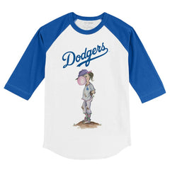 Los Angeles Dodgers Tiny Turnip Youth Bubbles 3/4-Sleeve Raglan T-Shirt - White/Royal