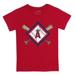 Los Angeles Angels Tiny Turnip Youth Diamond Cross Bats T-Shirt - Red