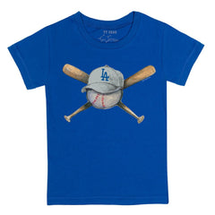 Los Angeles Dodgers Tiny Turnip Youth Hat Crossbats T-Shirt - Royal