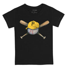 Pittsburgh Pirates Tiny Turnip Youth Hat Crossbats T-Shirt - Black
