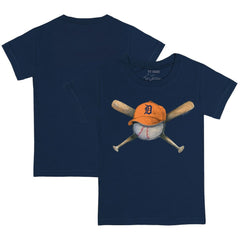 Detroit Tigers Tiny Turnip Youth Hat Crossbats T-Shirt - Navy