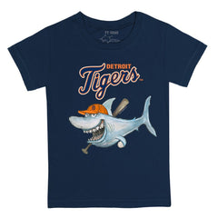 Detroit Tigers Tiny Turnip Youth Shark T-Shirt - Navy