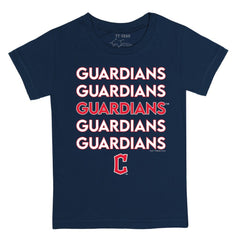 Cleveland Guardians Tiny Turnip Youth Stacked T-Shirt - Navy