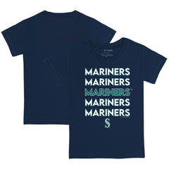 Seattle Mariners Tiny Turnip Youth Stacked T-Shirt - Navy