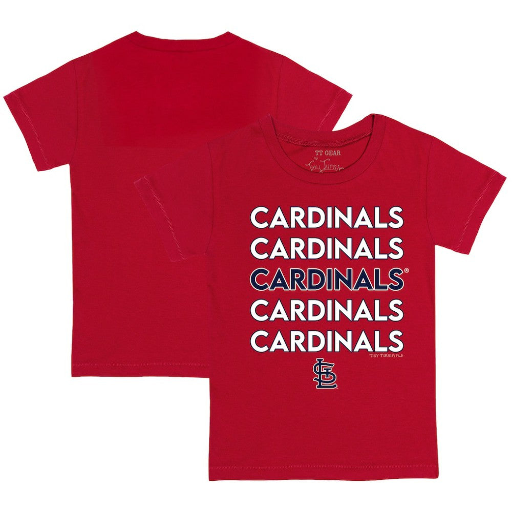 St. Louis Cardinals Tiny Turnip Youth Stacked T-Shirt - Red
