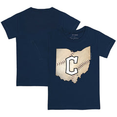 Cleveland Guardians Tiny Turnip Youth State Outline T-Shirt - Navy