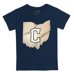 Cleveland Guardians Tiny Turnip Youth State Outline T-Shirt - Navy