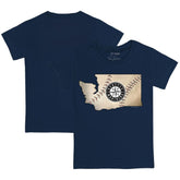 Seattle Mariners Tiny Turnip Youth State Outline T-Shirt - Navy