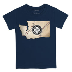 Seattle Mariners Tiny Turnip Youth State Outline T-Shirt - Navy