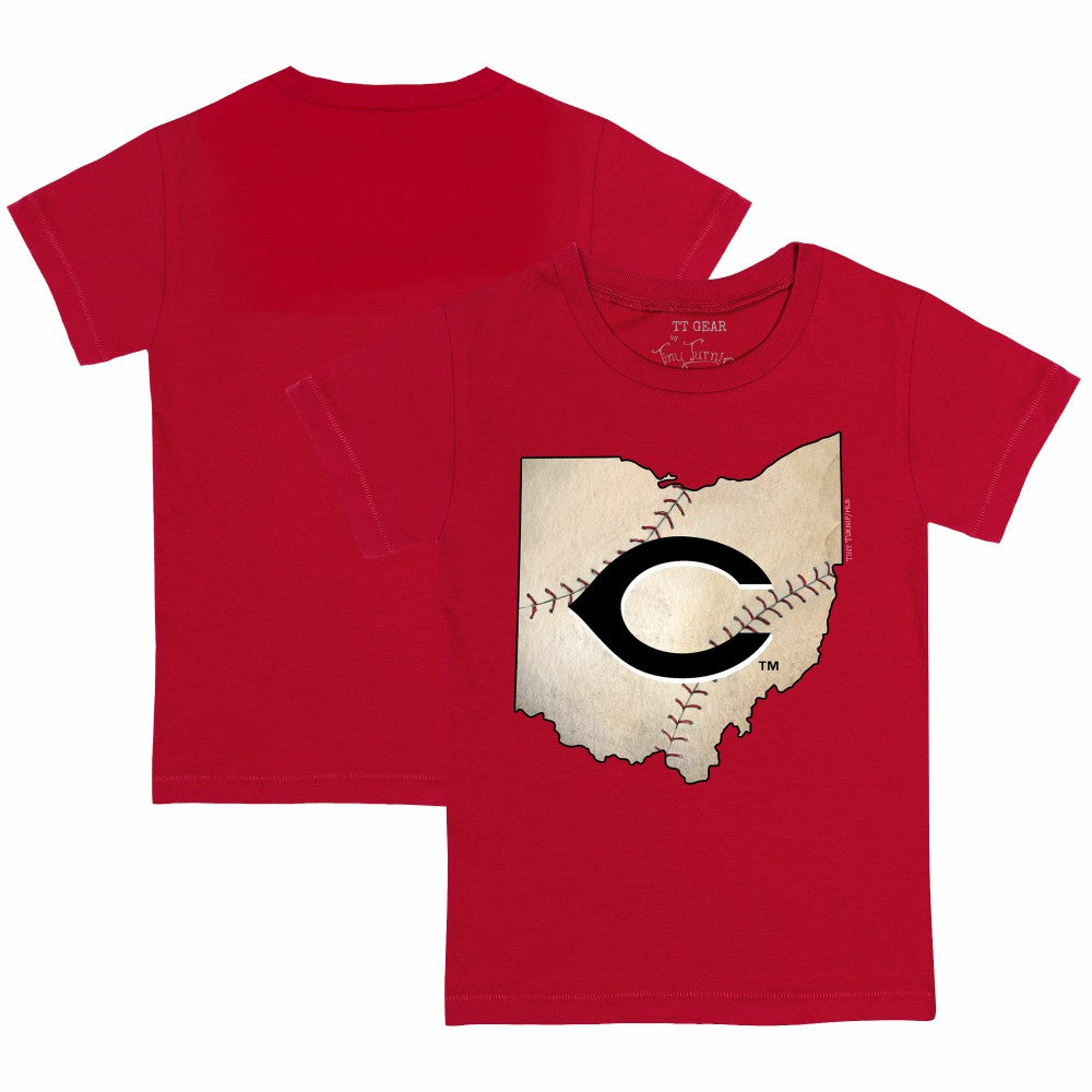 Cincinnati Reds Tiny Turnip Youth State Outline T-Shirt - Red