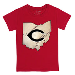 Cincinnati Reds Tiny Turnip Youth State Outline T-Shirt - Red