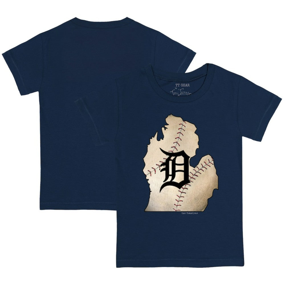 Detroit Tigers Tiny Turnip Youth State Outline T-Shirt - Navy