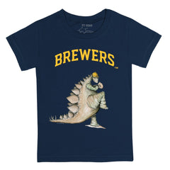 Milwaukee Brewers Tiny Turnip Youth Stega T-Shirt - Navy