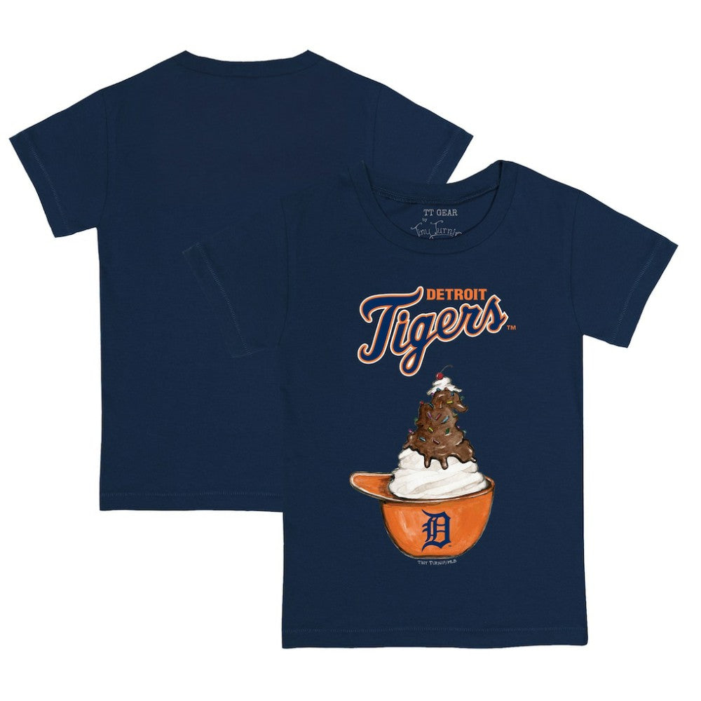 Detroit Tigers Tiny Turnip Youth Sundae Helmet T-Shirt - Navy