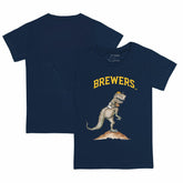 Milwaukee Brewers Tiny Turnip Youth TT Rex T-Shirt - Navy