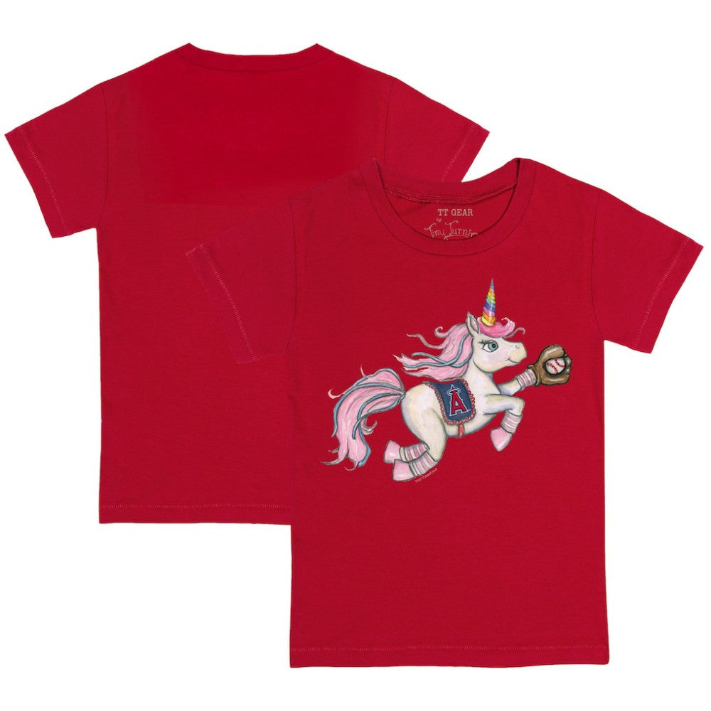 Los Angeles Angels Tiny Turnip Youth Unicorn T-Shirt - Red