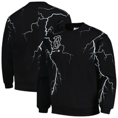 Boston Red Sox PLEASURES Lightning Crewneck Pullover Sweatshirt - Black