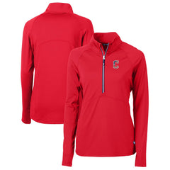 Cleveland Guardians Cutter & Buck Women's Americana Logo Adapt Eco Knit Stretch Recycled Half-Zip Pullover Top - Red