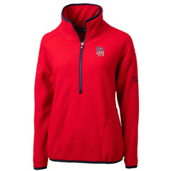 San Diego Padres Cutter & Buck Women's Americana Logo Cascade Eco Sherpa Fleece Half-Zip Pullover Jacket - Red
