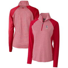 Boston Red Sox Cutter & Buck Women's Americana Logo Forge Tonal Stripe Stretch Half-Zip Pullover Top - Cardinal