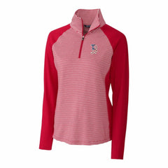 Boston Red Sox Cutter & Buck Women's Americana Logo Forge Tonal Stripe Stretch Half-Zip Pullover Top - Cardinal