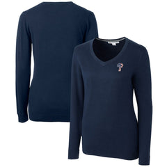 Philadelphia Phillies Cutter & Buck Women's Americana Logo Lakemont Tri-Blend V-Neck Pullover Sweater - Navy