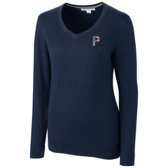 Pittsburgh Pirates Cutter & Buck Women's Americana Logo Lakemont Tri-Blend V-Neck Pullover Sweater - Navy