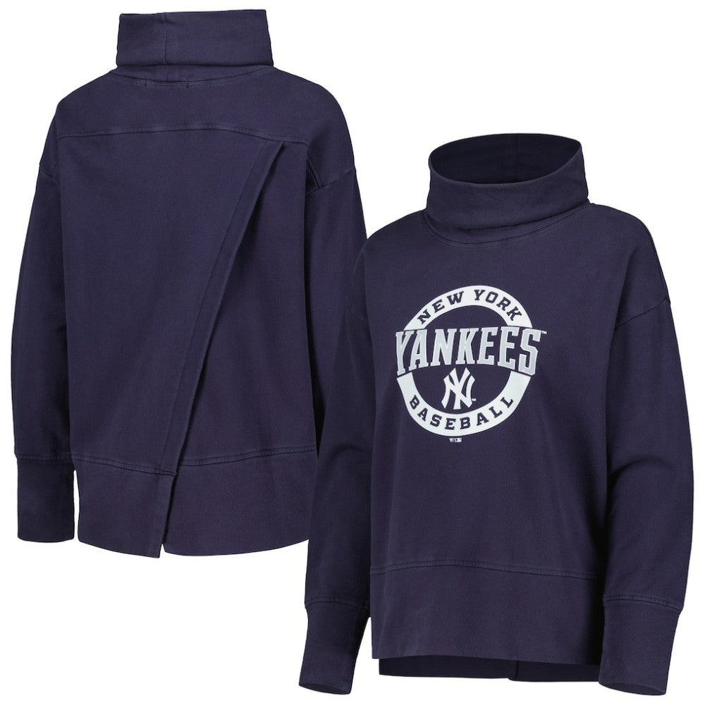 New York Yankees Levelwear Women's Sunset Farm Team Pullover Sweatshirt - Navy