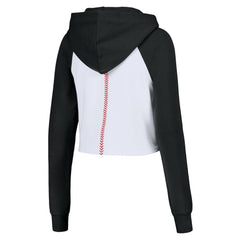 San Francisco Giants Lusso Women's Jane Raglan Quarter-Zip Tri-Blend Cropped Pullover Hoodie - White