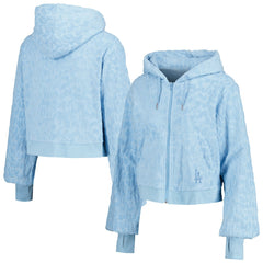 Los Angeles Dodgers Lusso Women's Tabitha Cheetah Terry Full-Zip Sweatshirt - Blue