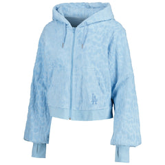 Los Angeles Dodgers Lusso Women's Tabitha Cheetah Terry Full-Zip Sweatshirt - Blue