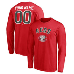 Cincinnati Reds Personalized Cooperstown Collection Winning Streak Long Sleeve T-Shirt - Red