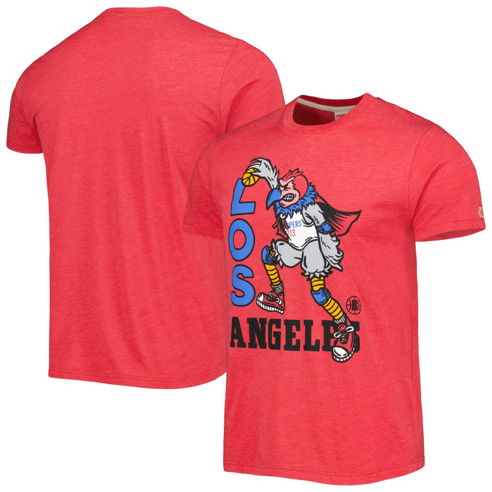LA Clippers Homage Unisex Team Mascot Tri-Blend T-Shirt - Red on sale