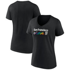 San Francisco Giants Women's City Pride V-Neck T-Shirt - Black