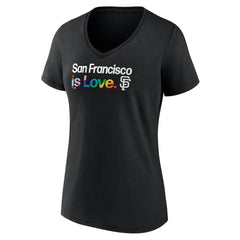 San Francisco Giants Women's City Pride V-Neck T-Shirt - Black