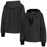 New York Mets DKNY Sport Women's Debbie Dolman Raglan Pullover Hoodie - Black