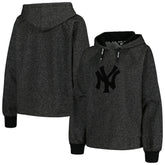 New York Yankees DKNY Sport Women's Debbie Dolman Raglan Pullover Hoodie - Black