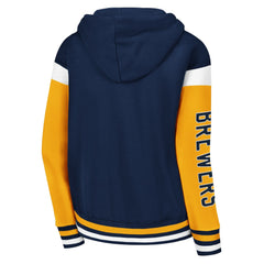 Milwaukee Brewers Starter Women's Homestretch Full-Zip Hoodie - Navy