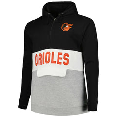 Baltimore Orioles Big & Tall Hoodie Half-Zip Sweatshirt - Black/Heather Gray