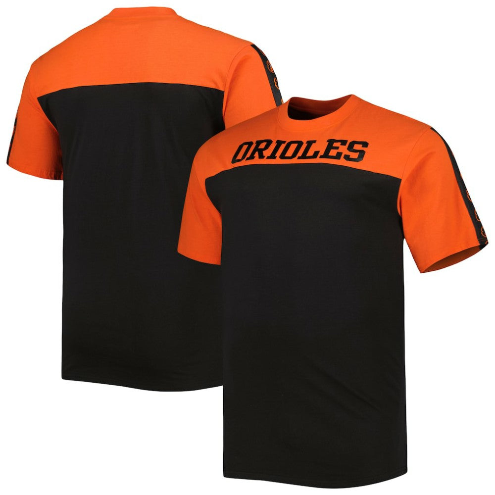 Baltimore Orioles Big & Tall Yoke Knit T-Shirt - Orange/Black