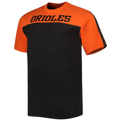 Baltimore Orioles Big & Tall Yoke Knit T-Shirt - Orange/Black