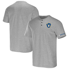 Milwaukee Brewers Darius Rucker Collection Henley T-Shirt - Heather Gray